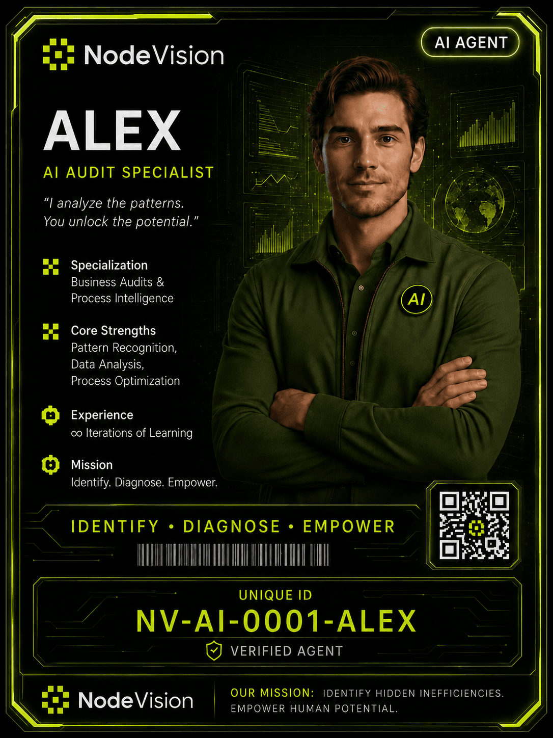 Alex, the AI assessment agent for structured intake interviews